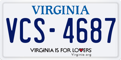 VA license plate VCS4687
