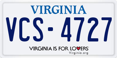VA license plate VCS4727