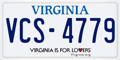 VA license plate VCS4779