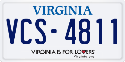 VA license plate VCS4811