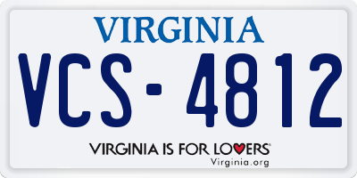 VA license plate VCS4812