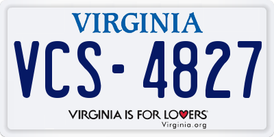 VA license plate VCS4827