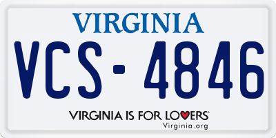 VA license plate VCS4846