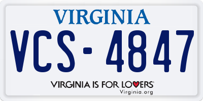 VA license plate VCS4847