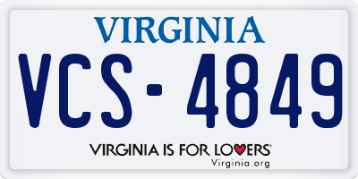VA license plate VCS4849