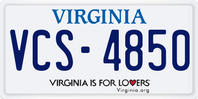VA license plate VCS4850
