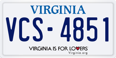 VA license plate VCS4851