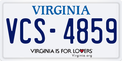 VA license plate VCS4859