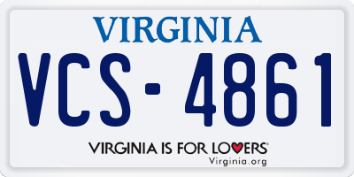VA license plate VCS4861