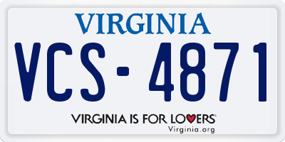 VA license plate VCS4871