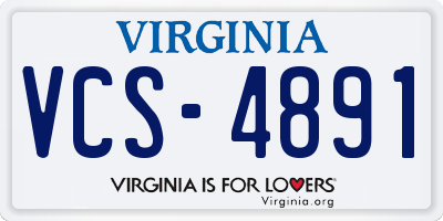 VA license plate VCS4891