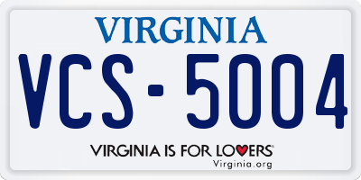 VA license plate VCS5004