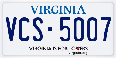 VA license plate VCS5007
