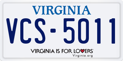 VA license plate VCS5011