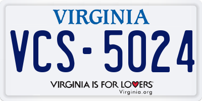 VA license plate VCS5024