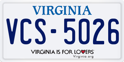 VA license plate VCS5026