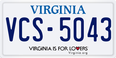 VA license plate VCS5043
