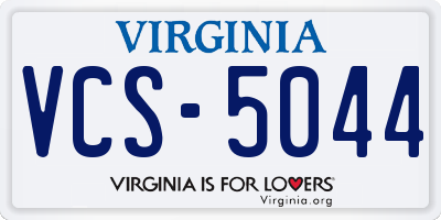 VA license plate VCS5044