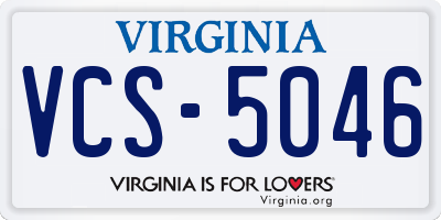 VA license plate VCS5046