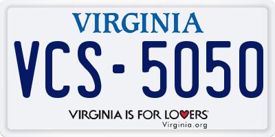 VA license plate VCS5050