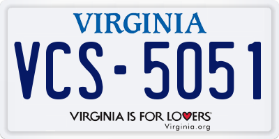VA license plate VCS5051