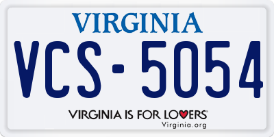 VA license plate VCS5054
