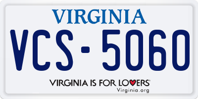 VA license plate VCS5060