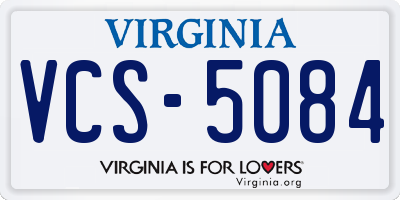 VA license plate VCS5084