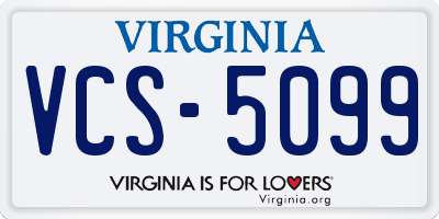 VA license plate VCS5099