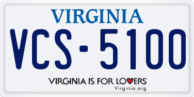 VA license plate VCS5100