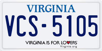 VA license plate VCS5105