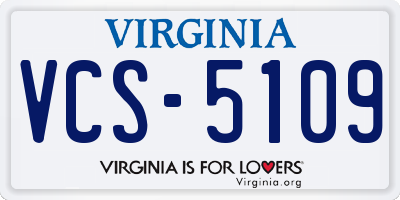 VA license plate VCS5109