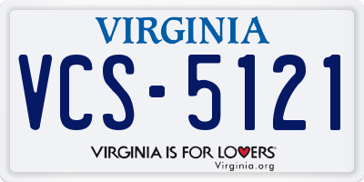 VA license plate VCS5121