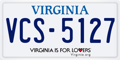 VA license plate VCS5127