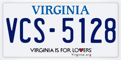VA license plate VCS5128