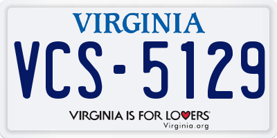 VA license plate VCS5129