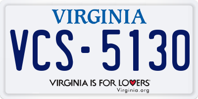 VA license plate VCS5130