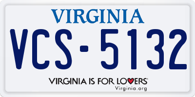 VA license plate VCS5132