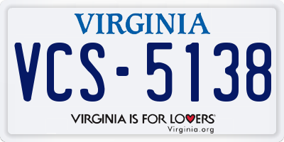 VA license plate VCS5138