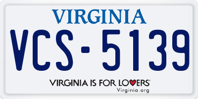 VA license plate VCS5139