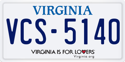 VA license plate VCS5140