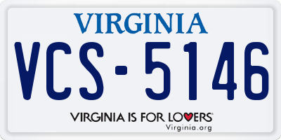 VA license plate VCS5146