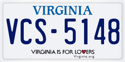VA license plate VCS5148