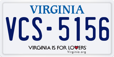 VA license plate VCS5156