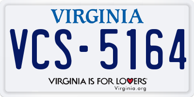 VA license plate VCS5164