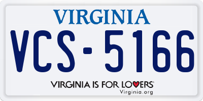 VA license plate VCS5166