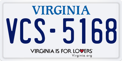VA license plate VCS5168