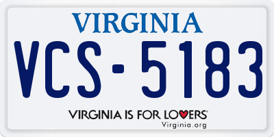 VA license plate VCS5183