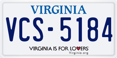 VA license plate VCS5184