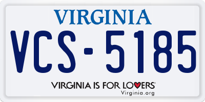VA license plate VCS5185
